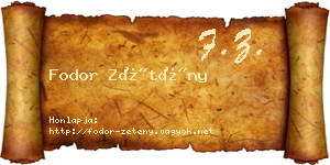 Fodor Zétény névjegykártya
