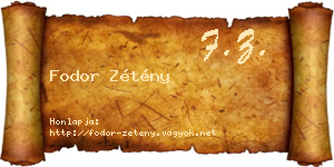 Fodor Zétény névjegykártya
